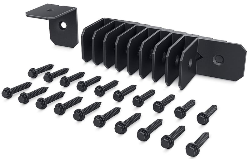 OZCO Ironwood 2" Rafter Clips with Matching Hardware, Black Powder-Coated Galvanized Steel Clips for Outdoor Wood Structures, 10-Pack, 51717 - Image 1